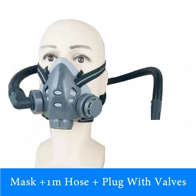 Electric Rechargeable Half Face Dust Gas Mask Portable Auxiliary Air Supply Respirator For Spraying Painting Polish Work Safety