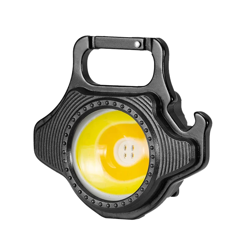 LED Flashlight Portable Multifunctional Mini COB Keychain Lamp USB Rechargeable Work Light Strong Torch Camping Outdoor Lantern