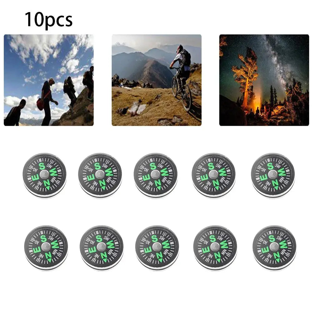 10pcs Mini Plastic North Navigation Survival Compasses Outdoora Accurate Compass Practical Guider Camping Hiking Tool