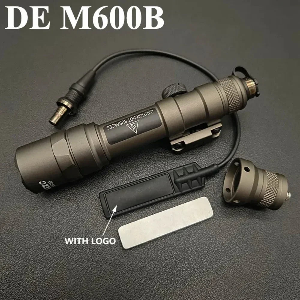 M300B M600B Tactical LED Strobe Flashlight Weapon Gun Light Fit MLOK 20MM Rail Scout Light with Switch for Outdoor Hunting