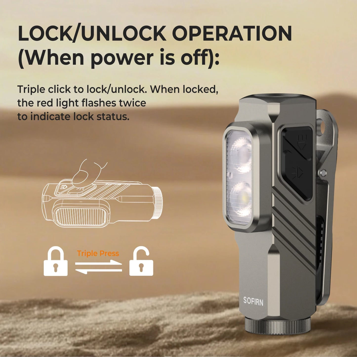 New Sofirn ST10 EDC Flashlight 14500 1000LM USB C Rechargeable Waterproof With Red Light Magnetic Tail & Clip For Camping Emerge