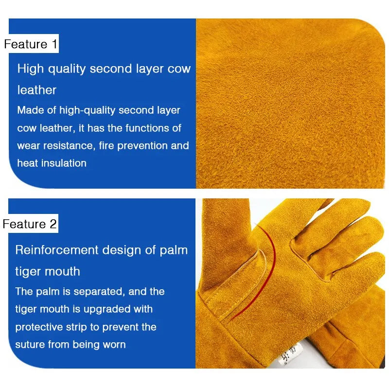 Men Work Gloves Soft Cowhide Driver Hunting Driving Farm Garden Welding Security Protection Safety Mechanic work glovers Glove