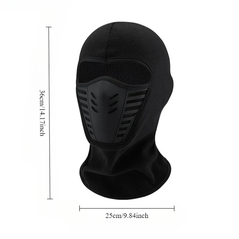 Winter Thermal Motorcycle Mask Windproof Balaclava Cap Face Cover Fleece for Ski Cycling Riding Warm Dustproof Full Face Mask