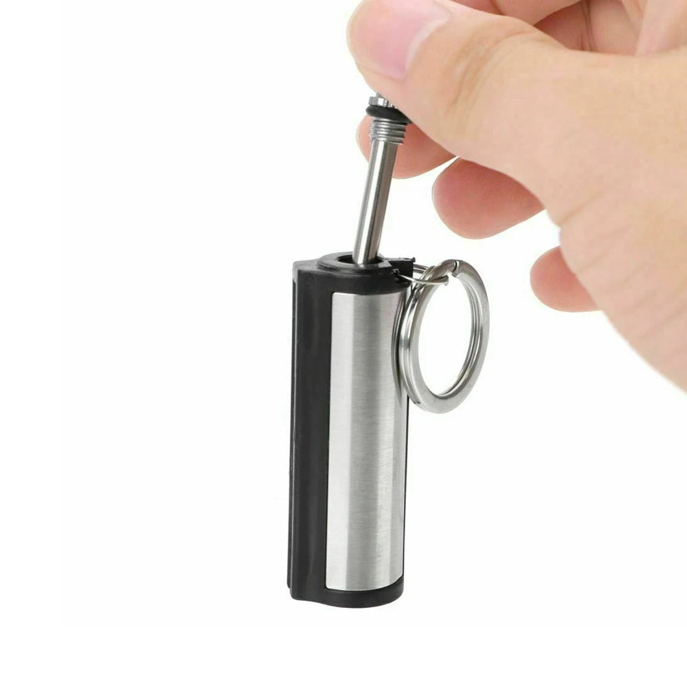 2PCS Outdoor Fire Starter Permanent Match Lighter Survival Tool Flint Keychain Camping