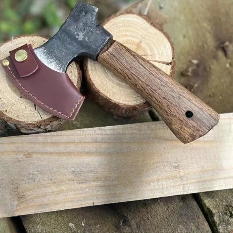 High-carbon Steel Hatchet Portable Small Axe Outdoors Camping Multifunctional Wooden Handle Self-defense Small Axe Outdoor Tools