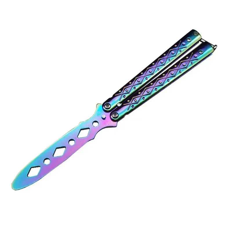 Portable Practice Butterfly Knife Alloy Steel Foldable Training Knives Transformable Outdoor Unedged Butterfly Knife for Game