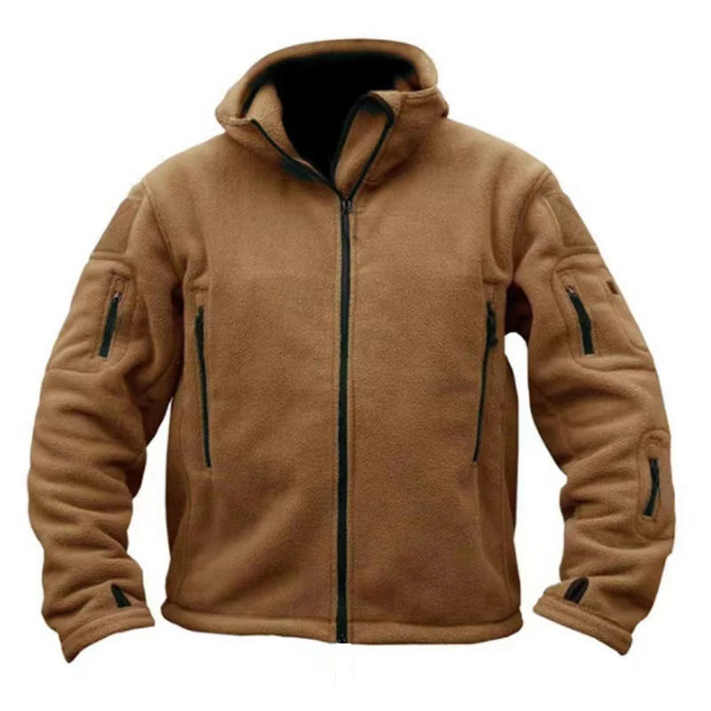 Men Polar Fleece Tactical Winter Autumn Hiking Fishing Camping Trekking Thermal Jackets Outdoor Sports Hood Caro Coat Softshell