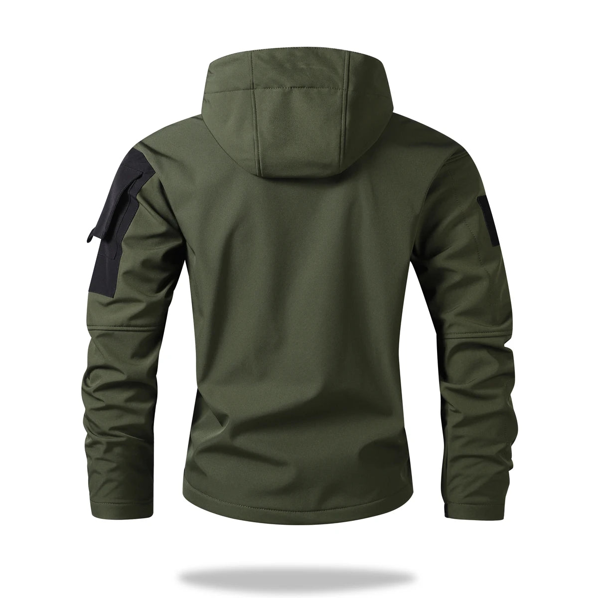 Waterproof Jacket Men Outdoor Softshell Hiking Jacket Hunting Coat Multi-Pockets Military Hooded Fleece Lined Rain Resistent