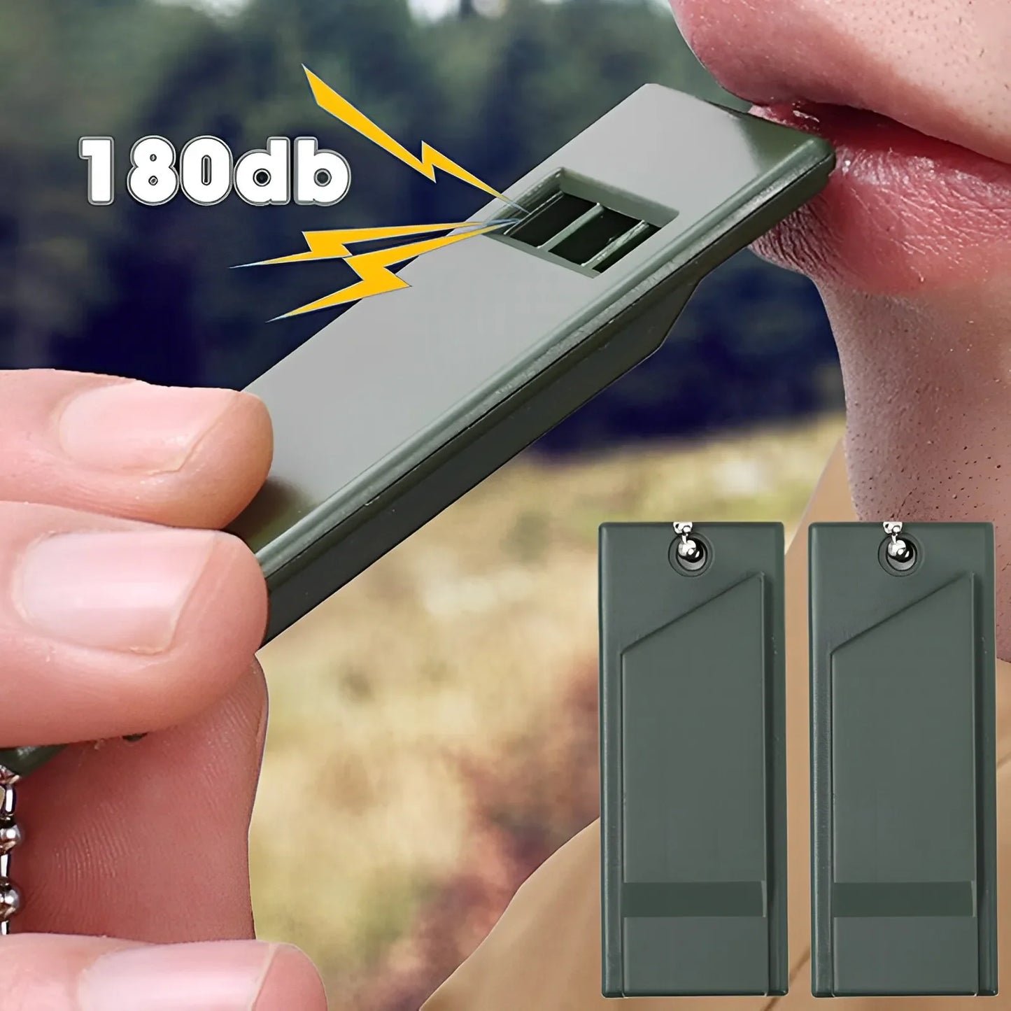 150dB 3-Frequency Survival Whistle - Aluminum Alloy Emergency Keychain for Camping/Hiking, Windproof Hiking Accessories Edc Tool