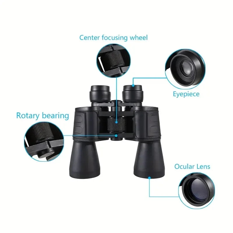 Military 20x50 Powerful Long Range Binoculars Zoom HD BAK4-Prism High Magnification Professional Telescope for Hunting Tourism