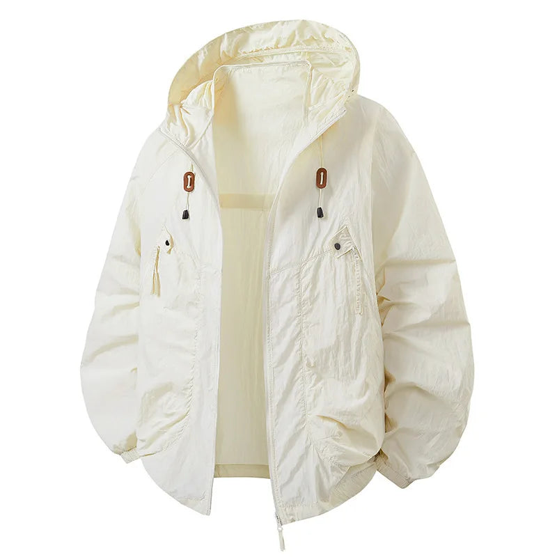 Men's Fishing Hooded Jacket Hiking Mountain Sport Waterproof Lightweight Windbreaker Rain Shell 2025 Camping Sun-proof Raincoat