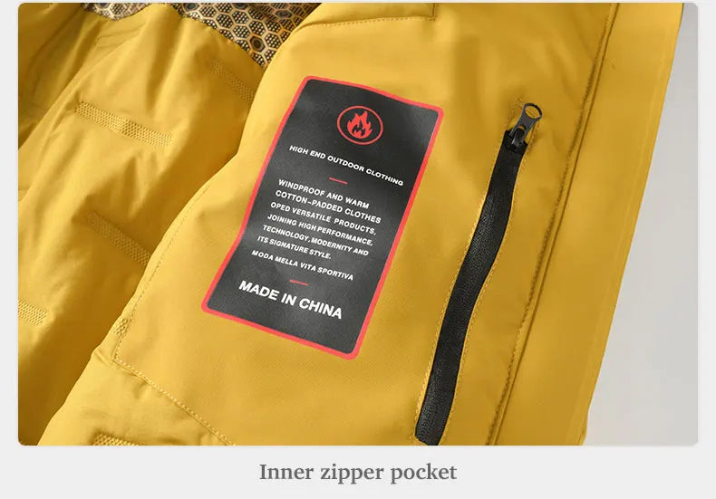 EUMERGX Men's Women's Winter Coat Waterproof Windproof Warm Fleece Jacket Unisex Hiking Camping Skiing Climbing Windbreaker