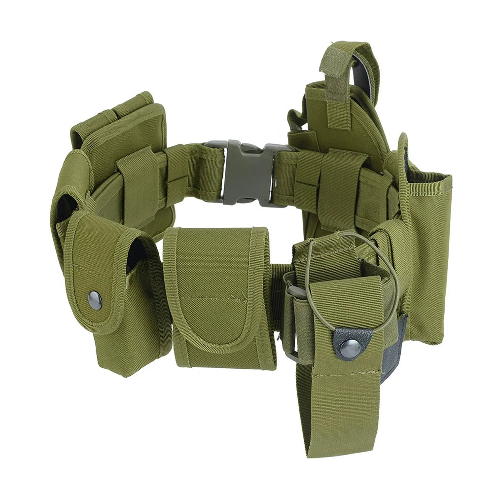 Tactical Waist Belt Training Duty Security Equipment Set Multifunctional Nylon Waterproof Waist Bag Ten Piece Set Accessories