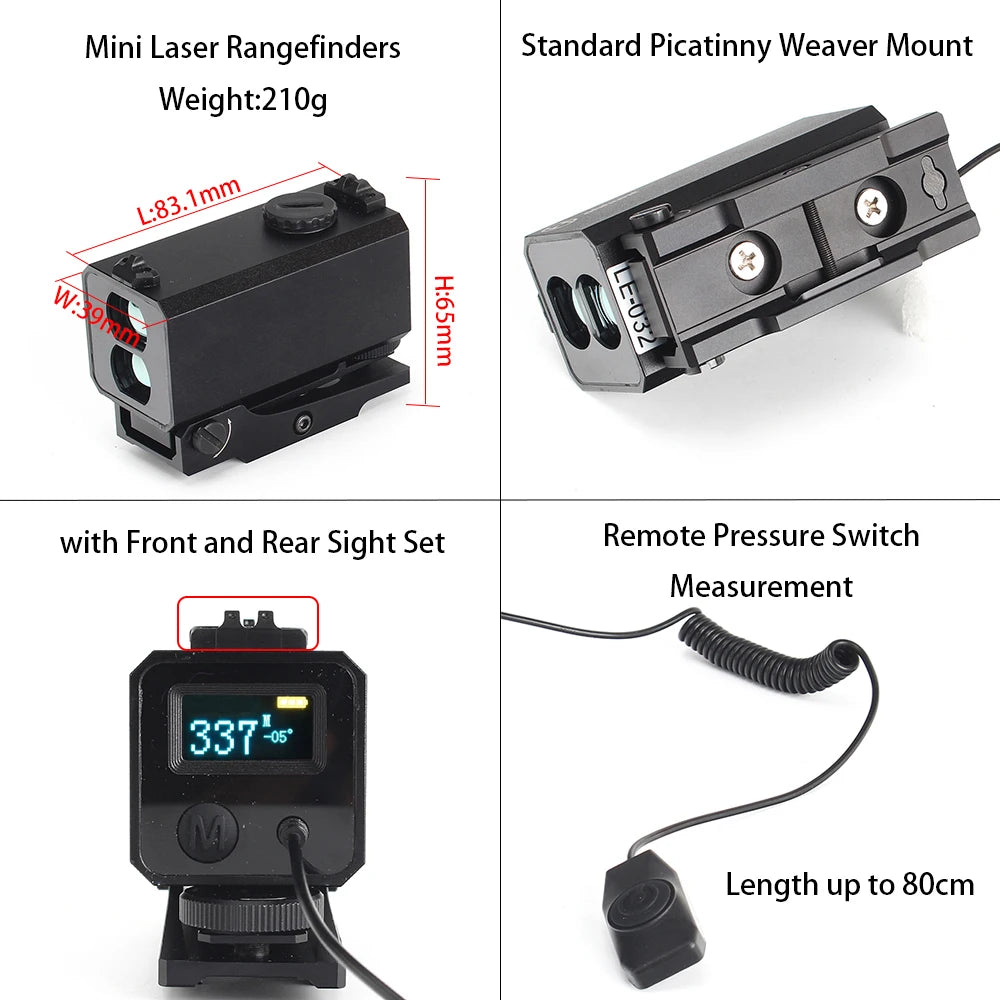 LE-032 Range Finder 1200M IP65 Waterproof Outdoor Realtime Tactical Mini Laser Rangefinder Hunting Scope Mountable For Aim Sight