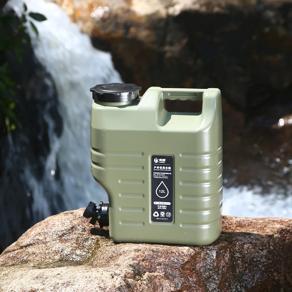 3.2 Gallon/12L Camping Water Container Portable BPA Free Water Bucket Food-Grade PE for Outdoor Camping/Hiking Emergency Storage