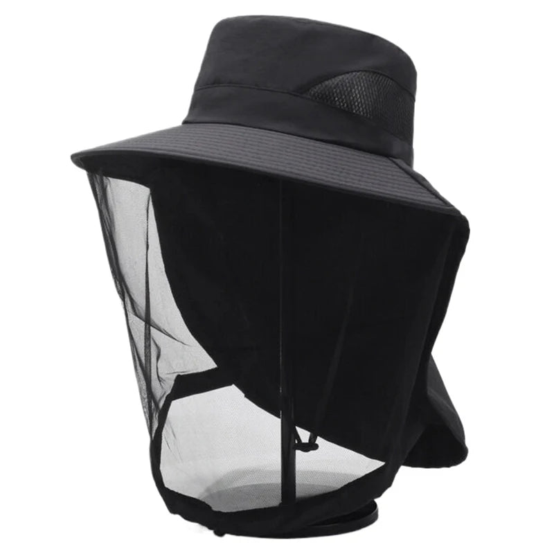 Outdoor Fishing Cap Anti Mosquito Insect Hat Fishing Hat Bug Mesh Head Net Face Protector Camping Hats Fishing Cap