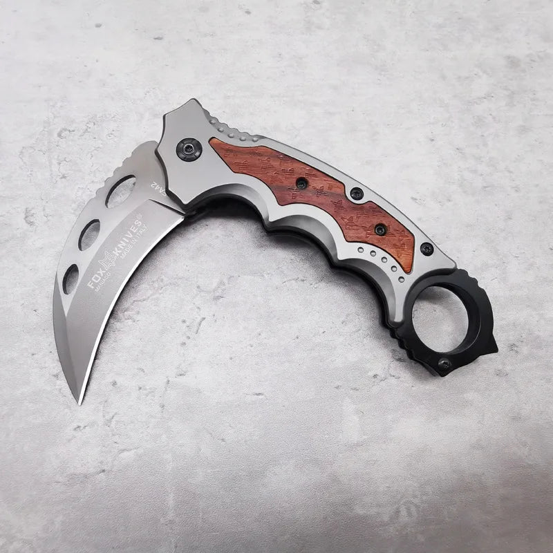 Outdoor Portable Folding Knife High Hardness Survival Military Tactical Pocket Knives for Camping and Fishing Mini Curved Knife