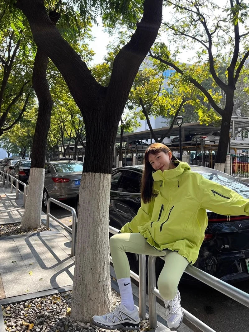 ARC SV Embroidery Bird Logo Three Layer Mens Womens Camping Coat Outdoor Waterproof Windbreaker Hiking Ski Jackets Unisex