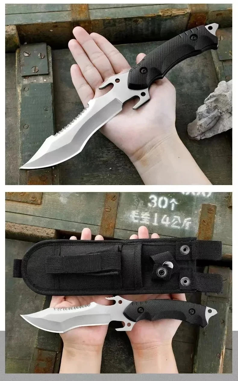 Portable High Hardness Survival Knife Straight Outdoor Tool Pocket Military Hunting Tactics Knife