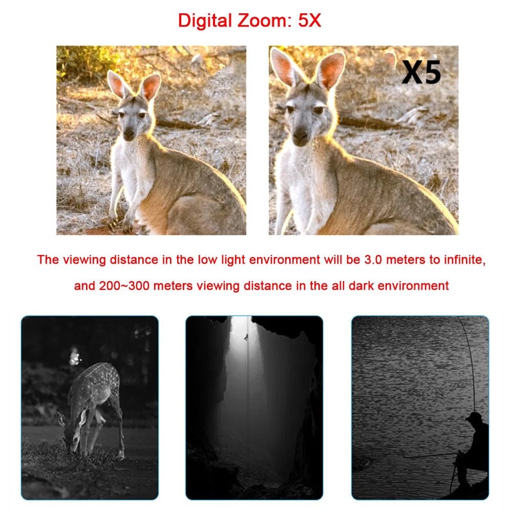 R11 1080P Monocular Infrared Night Vision Device Day Night Use Photo Video 5X Digital 300M Full Dark Viewing Distanc For Hunting