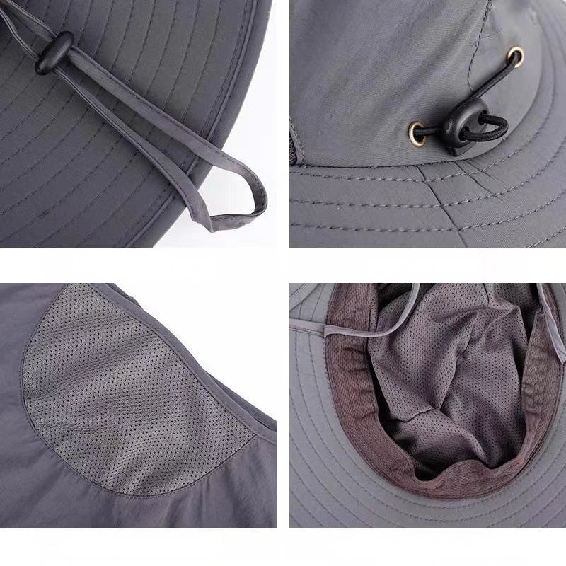 Sunscreen fishing Hat mosquito repellent Breathable hiking sun hat Face covering detachable UV resistant shawl hat Quick Drying