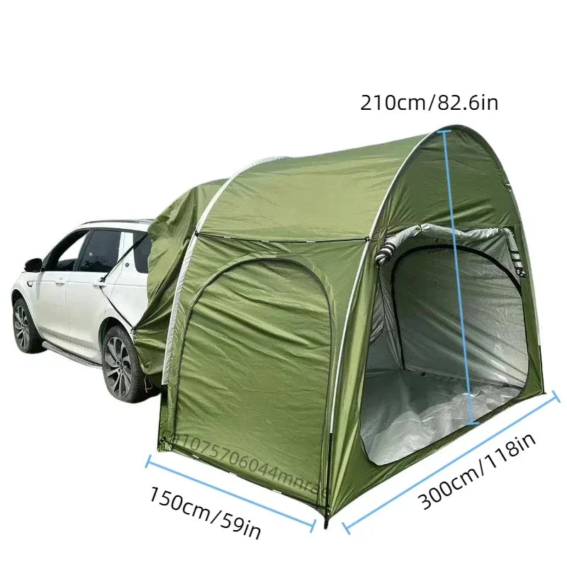 Military Green SUV Tent, Rear Car Connected Multifunctional Tent, Outdoor Camping Waterproof Windproof Tent