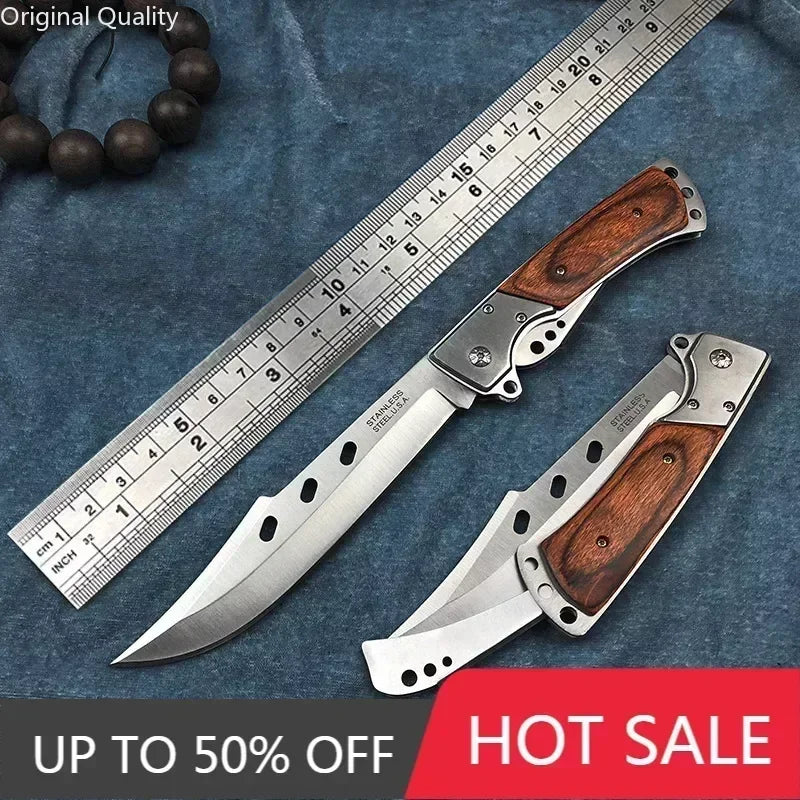 Steel Folding Knife For Men High Hardness Outdoor Survival Self Defense Portable Military Tactical PocketKnife For Hunting