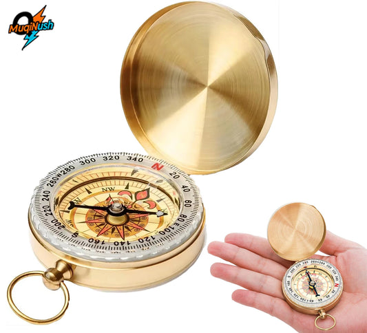 MuqiNush Classic Pocket Compass Clamshell Glow in The Dark Military Waterproof Luminous Hiking Camping Climbing Survival Gear