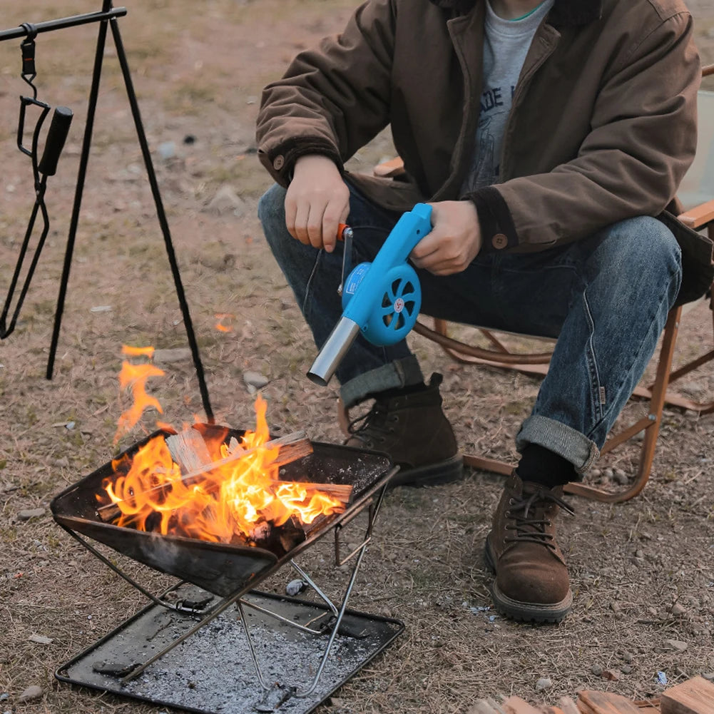 Outdoor Cooking BBQ Fan Lightweight Hand Crank Fan Air Blower Grill Picnic Camping Stove Accessories Fast Fire Starter