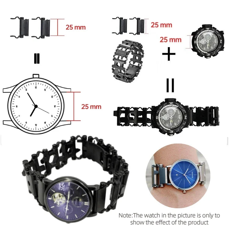 Outdoor Multi functional Tool Bracelet Pedal Stainless Steel Bolt Driver Wearable Bicycle Multi functional Outdoor Tool