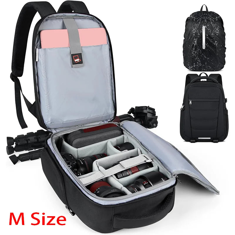 Camera Bag Backpack Waterproof Laptop Backpack Anti Theft Travel Camera Case Large Capacity Photography Backpack with Rain Cover