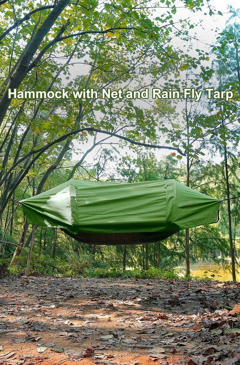Camping Hammock Tent with Mosquito Net and RainFly，3 in 1 Waterproof Lightweight Sleeping Hammock , Travel Outdoor with Hiking
