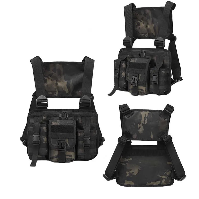 Tactical Running Vest Pack, Multi-Functional Shoulder Bag, Photographer Equipment Storage Chest Bag, Outdoor Sports Gear