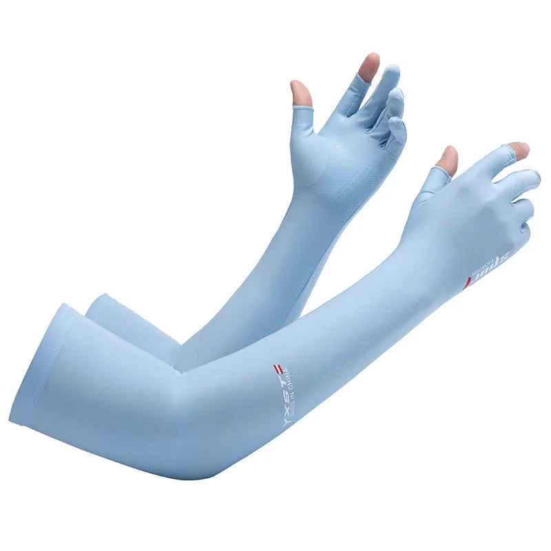 UV Solar Arm Sleeves Men Cycling Gloves Hand Long Sleeves Driving Arm Cover Summer Woman Cool Muff Sun Protection Motorcyclist