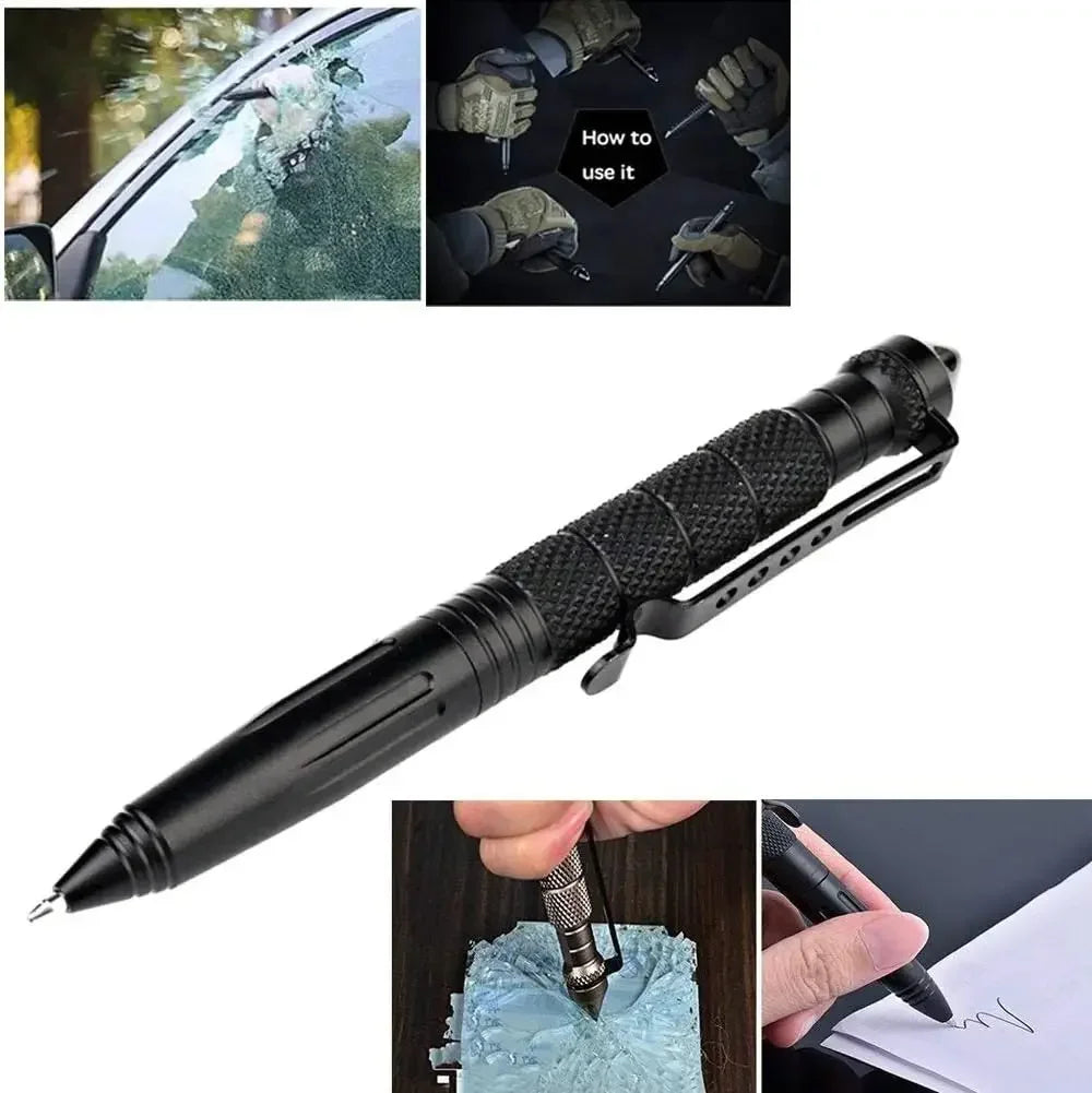 Military Tactical Pen, Professional Self Defense Pen, Emergency Glass Breaker Pen - Tungsten Steel