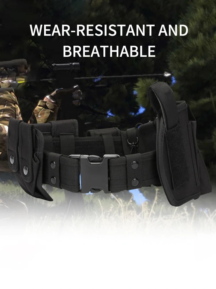Tactical Waist Belt Training Duty Security Equipment Set Multifunctional Nylon Waterproof Waist Bag Ten Piece Set Accessories