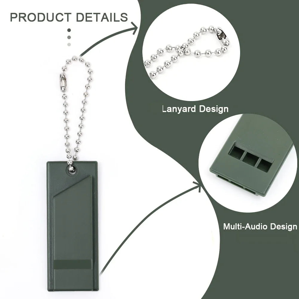 150dB 3-Frequency Survival Whistle - Aluminum Alloy Emergency Keychain for Camping/Hiking, Windproof Hiking Accessories Edc Tool