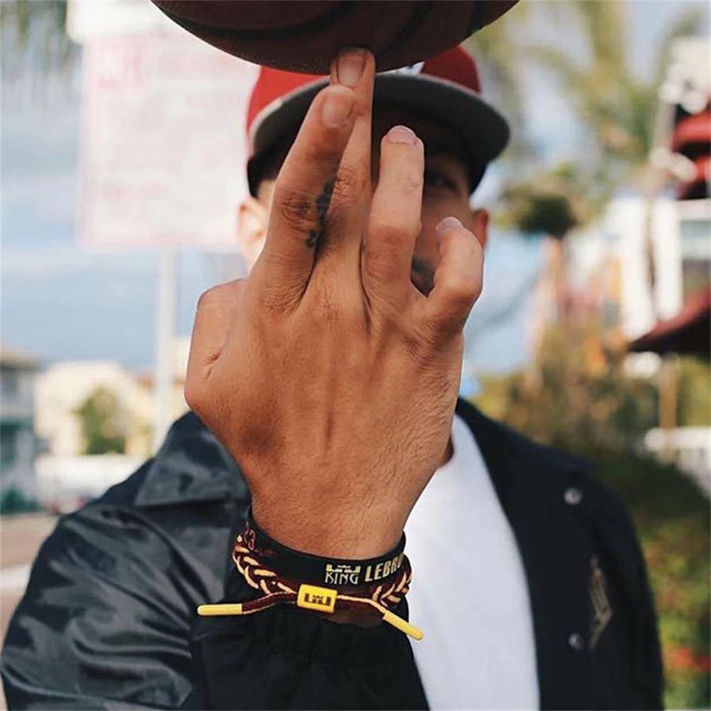 Sport Style Men Hand Woven Number Rope Bracelet Couple Adjustable Paracord Bracelet For All Ages Basketball Fan Souvenir Gift