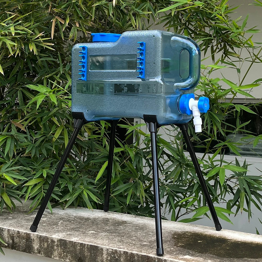 Car Water Bucket 12L Outdoor Camping Water Bin Large Capacity Portable Water Container with Detachable Rack  No Leakage