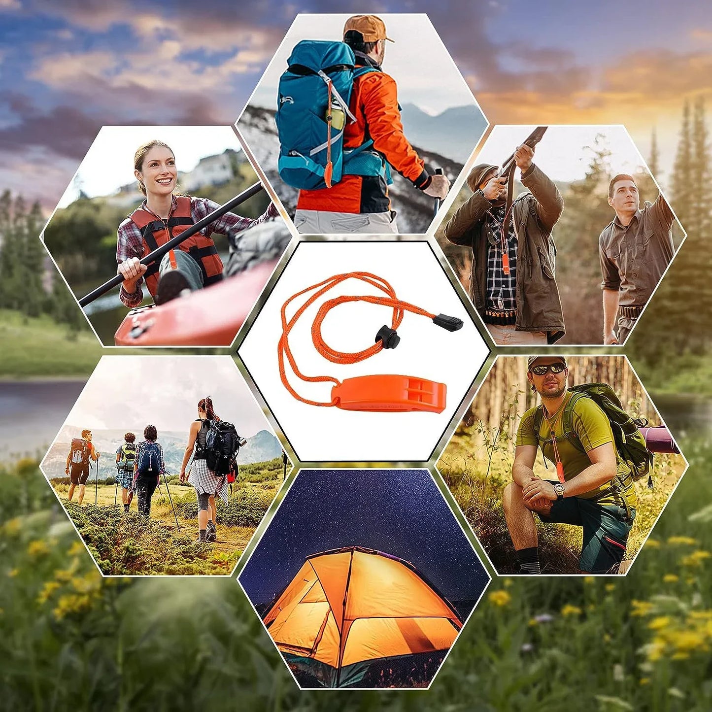 1PC Emergency Whistles with Lanyard Safety Whistles for Kayak Life Jackets Lifeboats Fishing Boats Camping Hiking Hunting