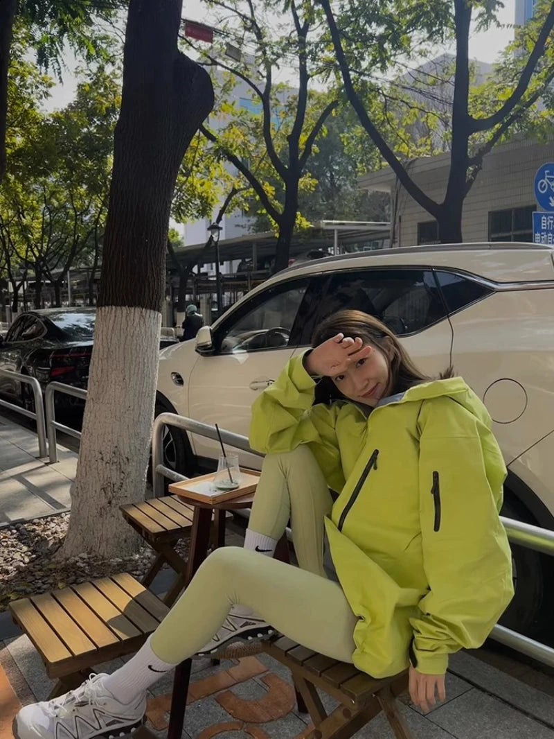 ARC SV Embroidery Bird Logo Three Layer Mens Womens Camping Coat Outdoor Waterproof Windbreaker Hiking Ski Jackets Unisex