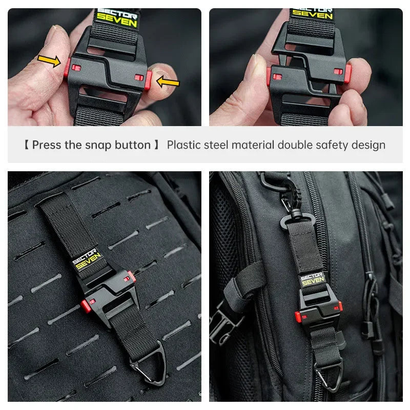 Tactical Multipurpose Triangle Quick Detachment Buckle Belt Quick Hanging Single Hook Survival Keychain EDC Quick Release Buckle