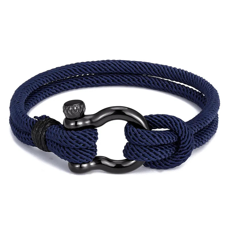 Navy Style Camping 2025 New Simple Parachute Cord Survival Anchor Bracelet Men Women with Black Stainless Steel Sport Buckle