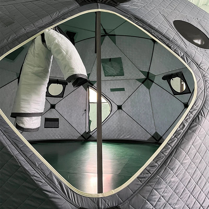 10 Person 4m 8 Side ThickNESS Insulation Winter Fishing Tent Outdoor Camping Party WindProof Sauna Carp Cube Shelter Ice Shelter