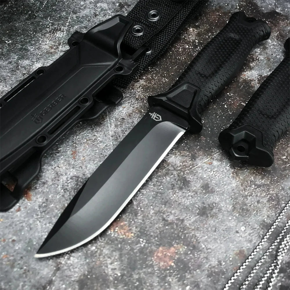 GB 1500 Military Tactical Fixed Blade Knife 8Cr13Mov Blade Plastic Handle Outdoor Hiking Camping Hunting Cutting Survival Tools