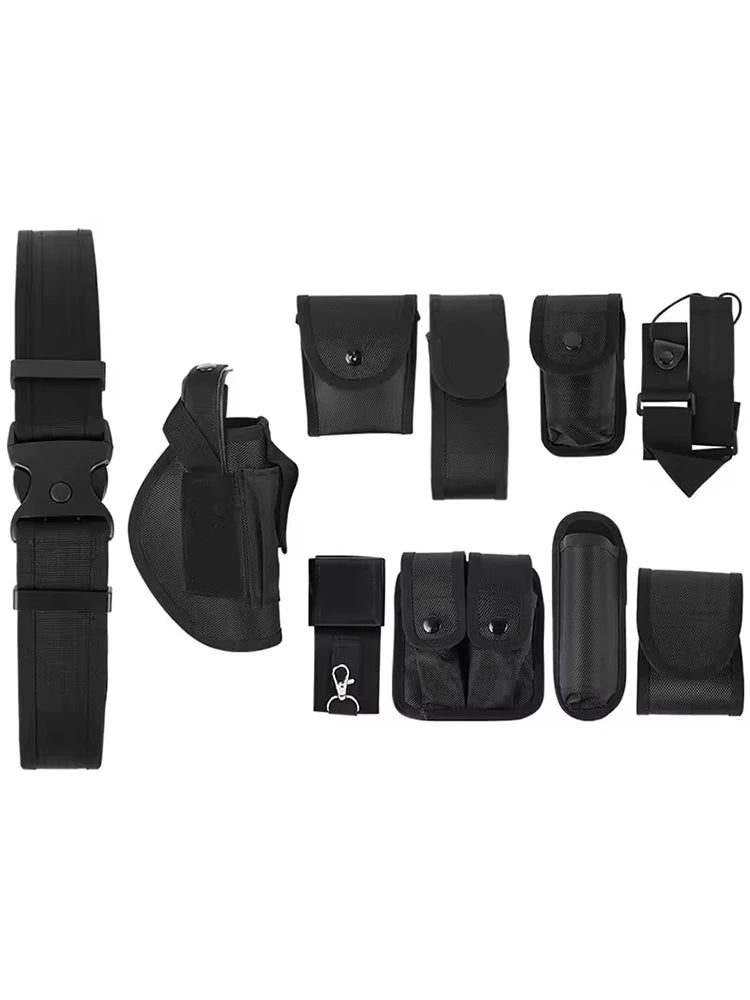 Tactical Waist Belt Training Duty Security Equipment Set Multifunctional Nylon Waterproof Waist Bag Ten Piece Set Accessories
