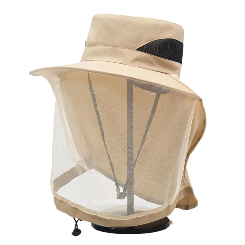 Outdoor Fishing Cap Anti Mosquito Insect Hat Fishing Hat Bug Mesh Head Net Face Protector Camping Hats Fishing Cap