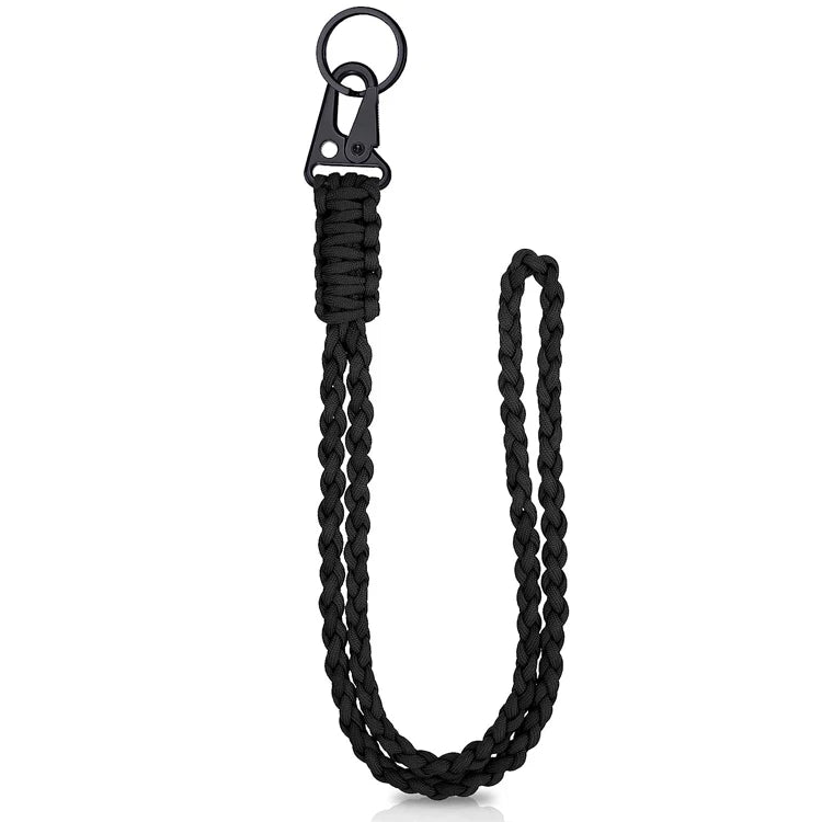 Heavy Duty Paracord Lanyard Keychain 7 Core Neck Lanyard for Outdoor Necklace Keychain Lanyard Braided with Metal Clip Key Ring