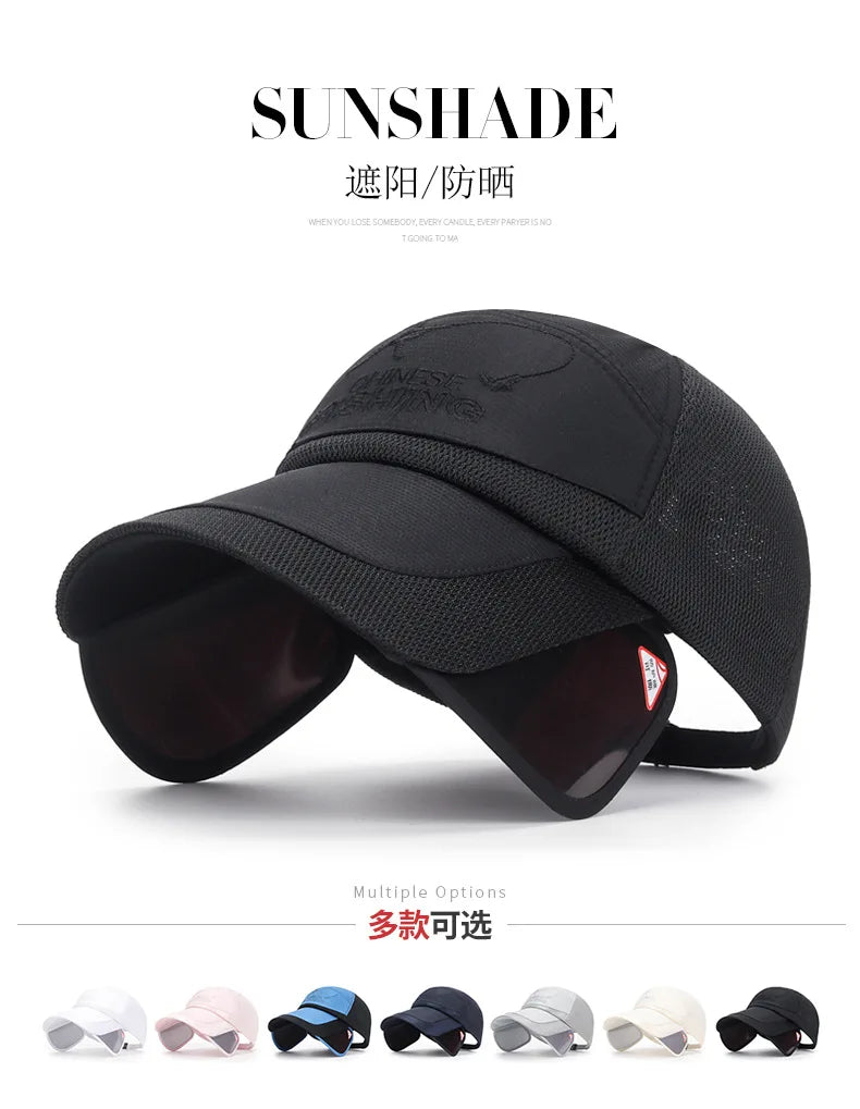 Sunvisor Adjustable Sunvisor Hats Fishing Cap Summer Outdoor Sports Travel Quick-drying Breathable Mesh Baseball Hat