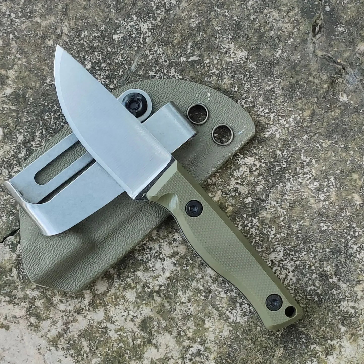 New G10 Handle Outdoor Camping Survival Fixed Blade Straight Knife EDC 420 Stainless Steel Sharp Neck Knives With Kydex Sheath